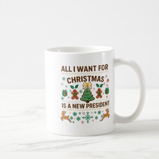 Mug All I Want For Christmas Is New President (Droite)