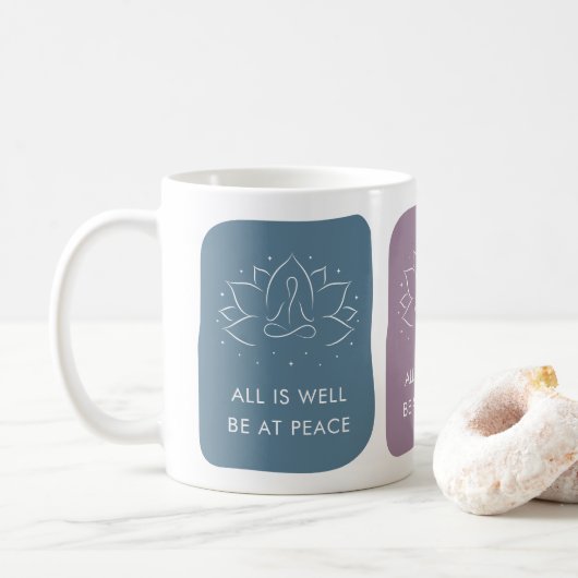 Mug All is Well Be at Peace Motivational (Avec donut)