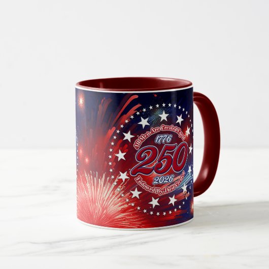 Mug All Men Are Created Graphics Fireworks Clouds (Devant droit)
