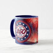 Mug All Men Are Created Graphics Fireworks Clouds RWB (Devant gauche)