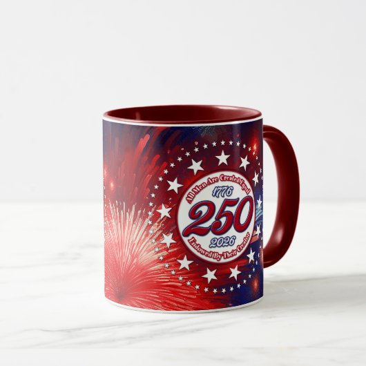 Mug All Men Are Created Graphics Fireworks Clouds Wh (Devant droit)