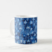Mug All Over Shades of Blue Floral Pattern (Devant gauche)