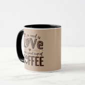 Mug All you need is love and a good cup of coffee. (Devant gauche)