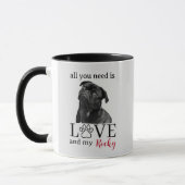 Mug All You Need Is Love and My Dog – Custom Pet Name  (Gauche)