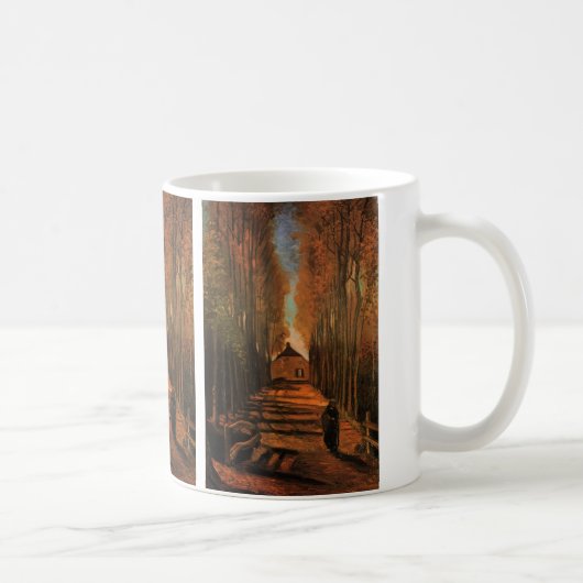 Mug Allée de peupliers en automne de Vincent van Gogh (Droite)