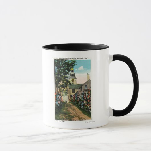 Mug Allée de pierre Vue sur la tour sud et l'horloge d (Droite)