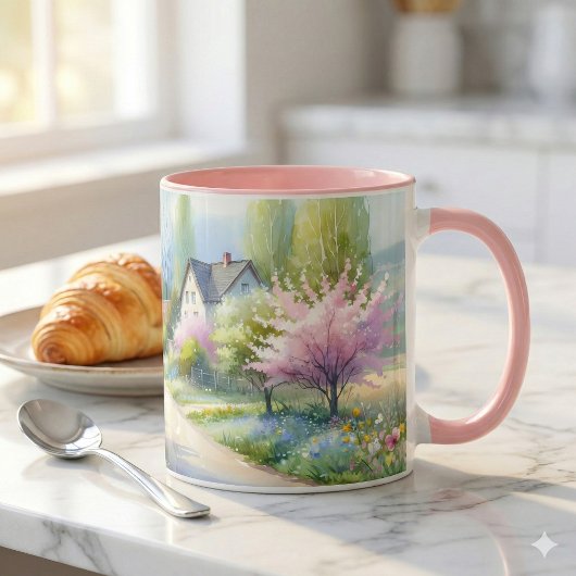 Mug Allée enchantée de campagne fleurie