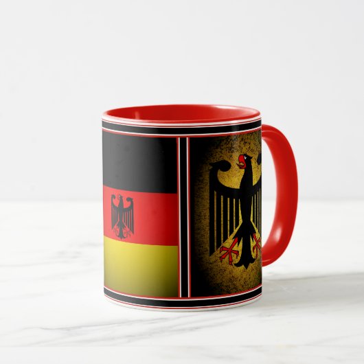 Mug Allemand, aigle noir du drapeau allemand, Allemagn (Devant droit)