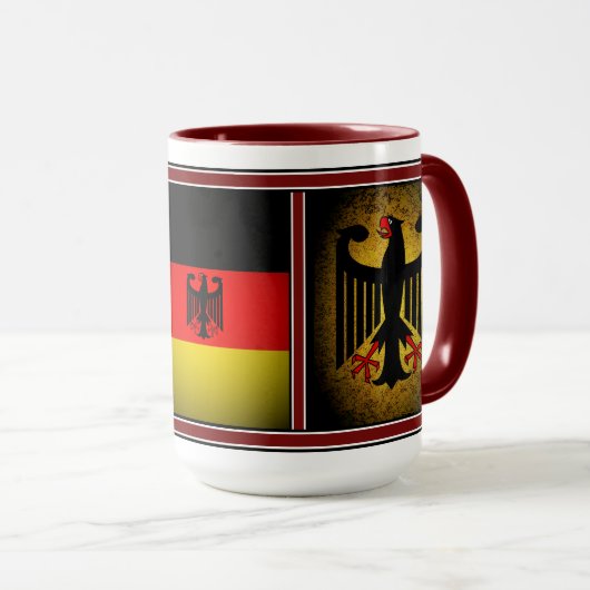 Mug Allemand, aigle noir du drapeau allemand, Allemagn (Devant droit)
