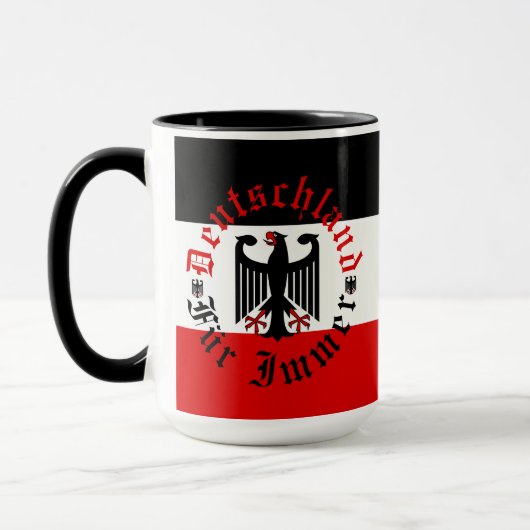 Mug Allemand Forever/Aigle noir/Drapeau Deutschland Mu (Gauche)