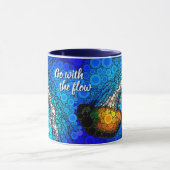 Mug Aller Avec Le Flux Orange Jellyfish Blue Ocean (Centre)