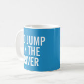Mug Aller sauter dans le FLEUVE Bleu et Blanc (Devant gauche)