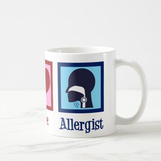 Mug Allergie Docteur Peace Love Allergist (Droite)