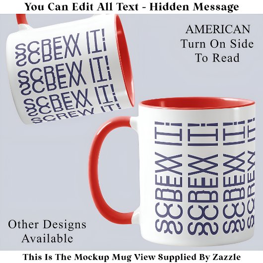 Mug Allez au Diable ! Message Caché 150B Citation Drôl