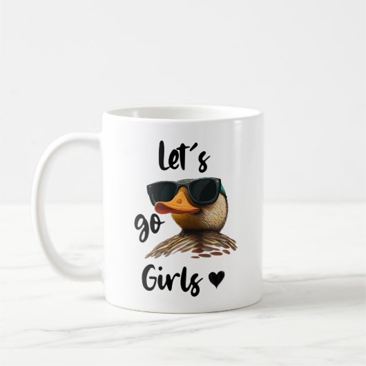 Mug Allez, les filles Coeur Drôle Canard Portant des l (Gauche)