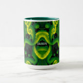 Mug Alligator Crocodile Dragon Nom Vert Jaune (Centre)