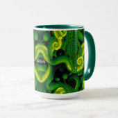 Mug Alligator Crocodile Dragon Nom Vert Jaune (Devant droit)