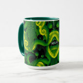 Mug Alligator Crocodile Dragon Nom Vert Jaune (Devant gauche)