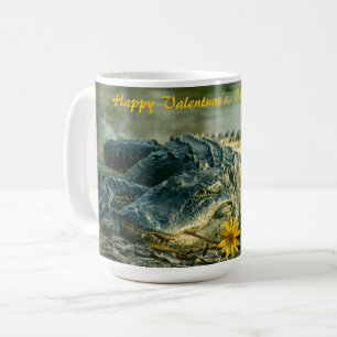 Mug Alligator de Valentines avec le tournesol de