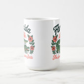 Mug Alligator Floride Rétro Fleurs Tropicales (Centre)