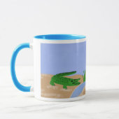 Mug Alligator Green Whimsical Cartoon Art (Gauche)