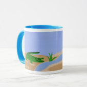 Mug Alligator Green Whimsical Cartoon Art (Devant gauche)