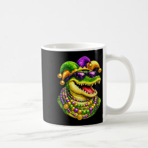 Mug Alligator Mardi Gras, Crocodile, Perles