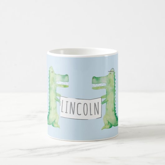 Mug Alligators peints à l'aquarelle avec enseigne pers (Centre)