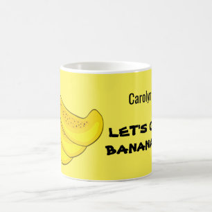 Mug Allons à la banane ! Bouquet de bananes. Votre nom
