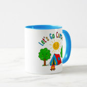 Mug Allons camper ! Dessin pour enfants (Devant droit)