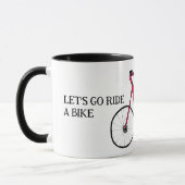Mug Allons faire du vélo, du dessin à vélo, ton nom (Gauche)