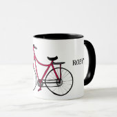 Mug Allons faire du vélo, du dessin à vélo, ton nom (Devant droit)