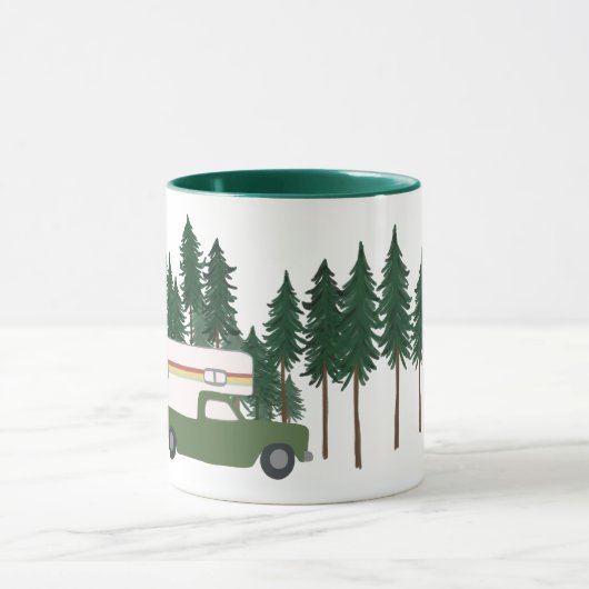 Mug Allons-y CAMPING ! RV Camper Camper Green RV (Centre)