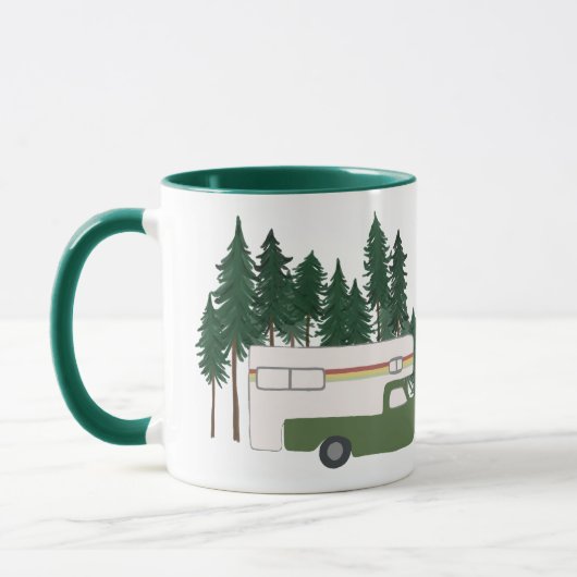 Mug Allons-y CAMPING ! RV Camper Camper Green RV (Gauche)