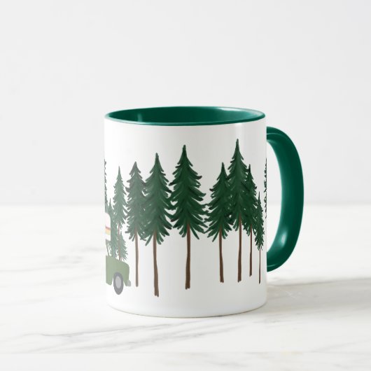 Mug Allons-y CAMPING ! RV Camper Camper Green RV (Devant droit)