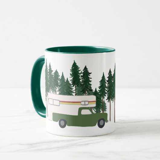 Mug Allons-y CAMPING ! RV Camper Camper Green RV (Devant gauche)