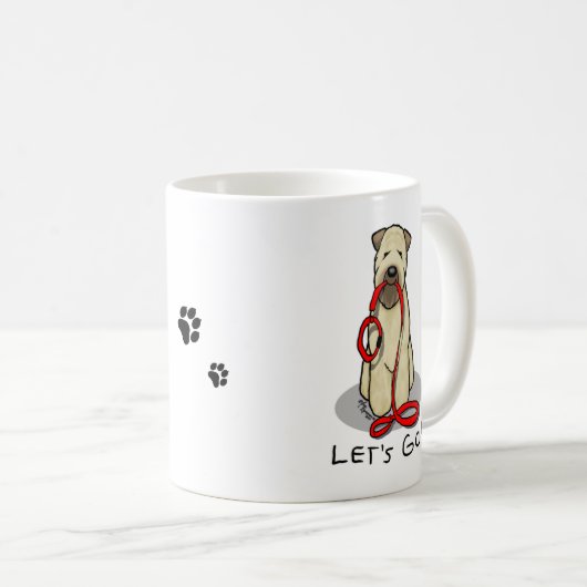 Mug Allons-y ! Marche à pied à Terrier Chien (1b2) (Devant droit)