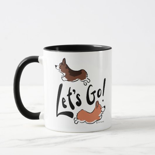 Mug Allons-y un Corgi mignon Fun Chien Motivational Mu (Gauche)