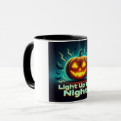 Mug Allumez la boue de Citrouille d'Halloween de nuit (Devant gauche)