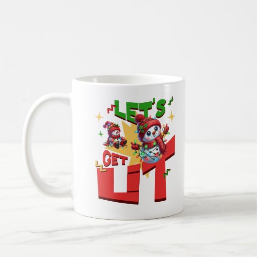 Mug Allumons-nous, Cute Snowman Drôle de Noël Vibes (Gauche)