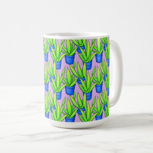 Mug Aloe Vera Motif Plante Monogrammé (Devant droit)