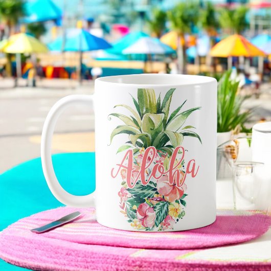 Mug Aloha Aquarelle Florale Aigle Tropicale