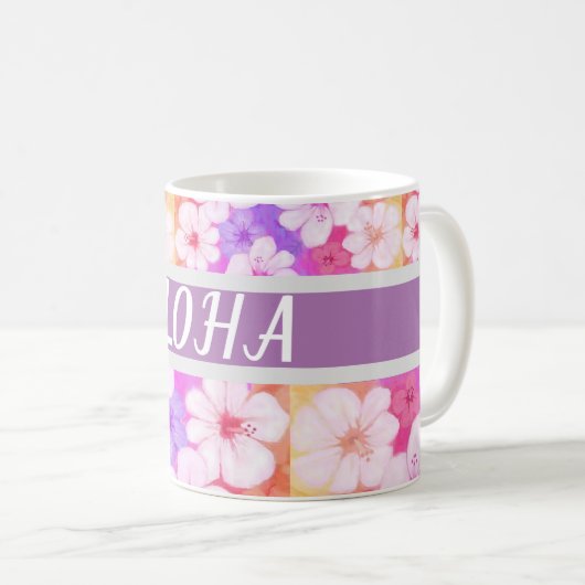 Mug Aloha de fleur hawaïenne 01  (Devant droit)