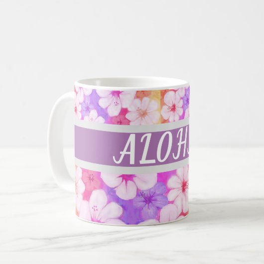 Mug Aloha de fleur hawaïenne 01 (Devant gauche)
