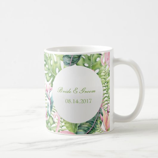 Mug Aloha Flamant rose Plage tropicale Mariage (Droite)