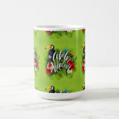 Mug Aloha Hawaii Fleurs Feuillage Papillons Jaune (Centre)