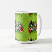 Mug Aloha Hawaii Fleurs Feuillage Papillons Jaune (Devant droit)