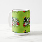 Mug Aloha Hawaii Fleurs Feuillage Papillons Jaune (Devant gauche)