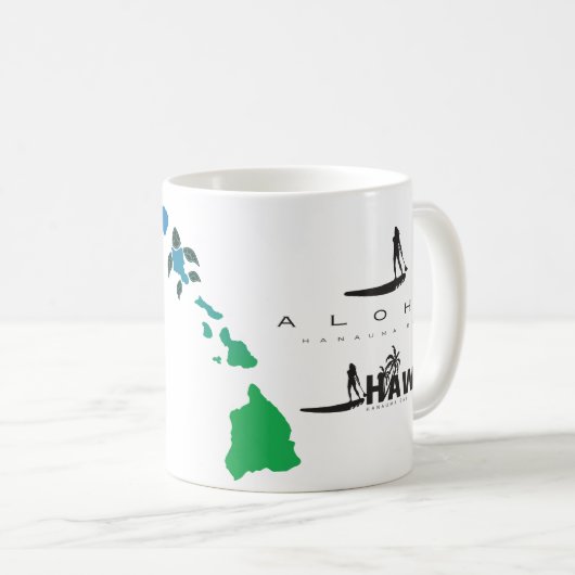 Mug Aloha Hawaii Iles Surf (Devant droit)