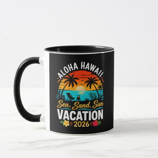 Mug Aloha Hawaii Mer Sable Soleil 2026 (Gauche)